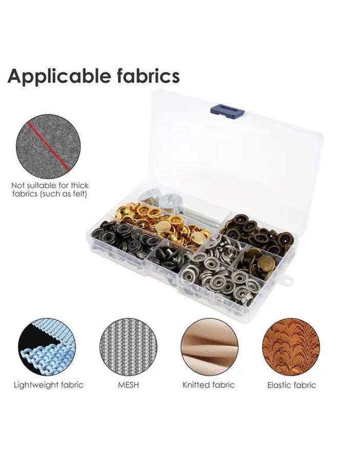 1 Set Stainless Steel Heavy Duty Snap Fasteners Kit For Jackets Jeans - Image 3